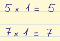 Exemplo do 1 como elemento neutro da multiplicação.