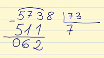 Exemplo de divisão de 2 dígitos.