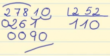 Exemplo de divisões com números decimais no dividendo e no divisor.