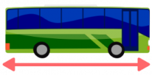 Comprimento de um ônibus como exemplo das medidas de comprimento.