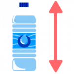 Altura de uma garrafa de água como exemplo das medidas de comprimento.