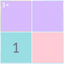 Imagem de um quebra-cabeça de números 2x2 não resolvido.