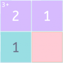 Imagem do processo de solução de um quebra-cabeça de números 2x2.